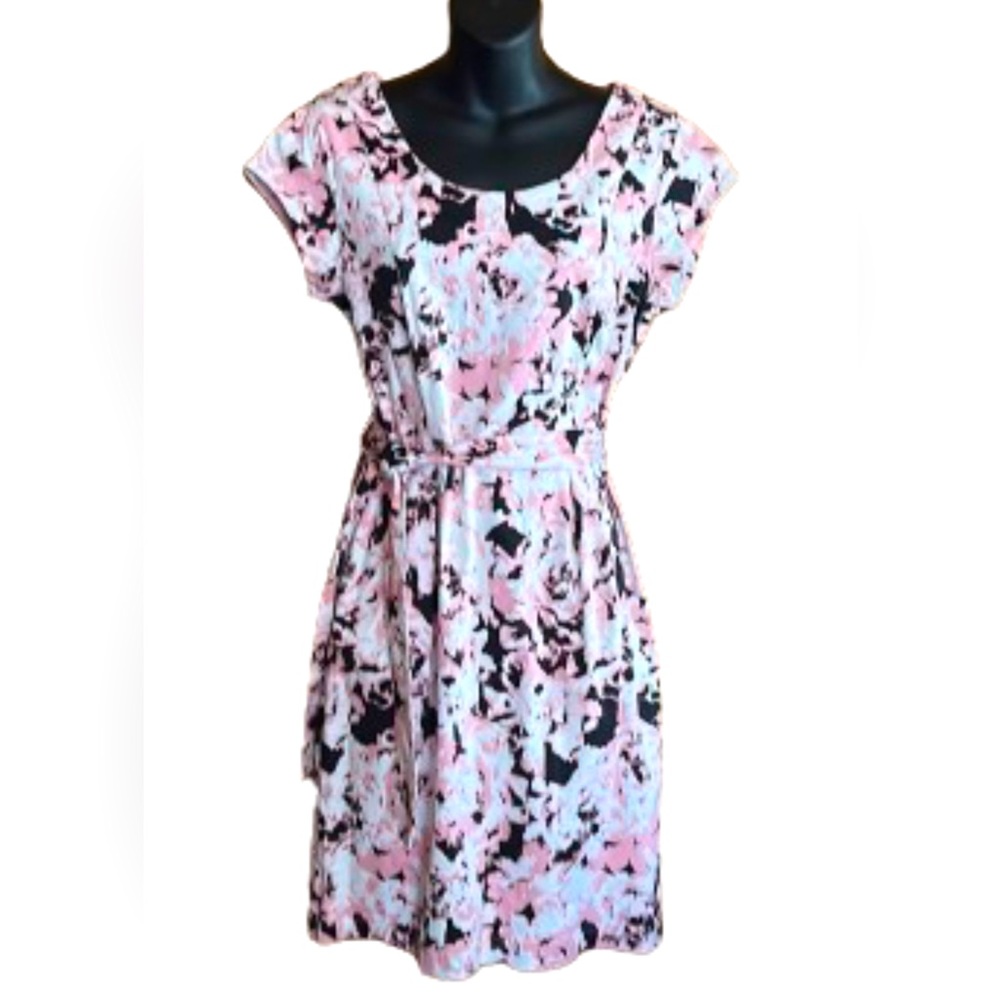 Venus pink floral fit n flair dress size 8